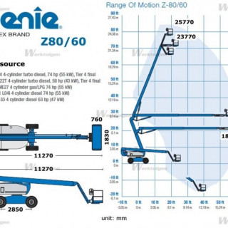 Аренда коленчатого подъемника Genie Z80/60